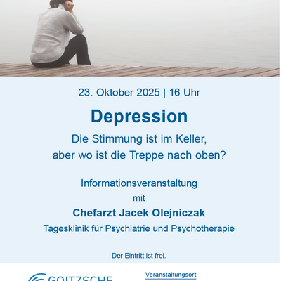 Plakat Vortrag Depression am 23. Oktober 2025