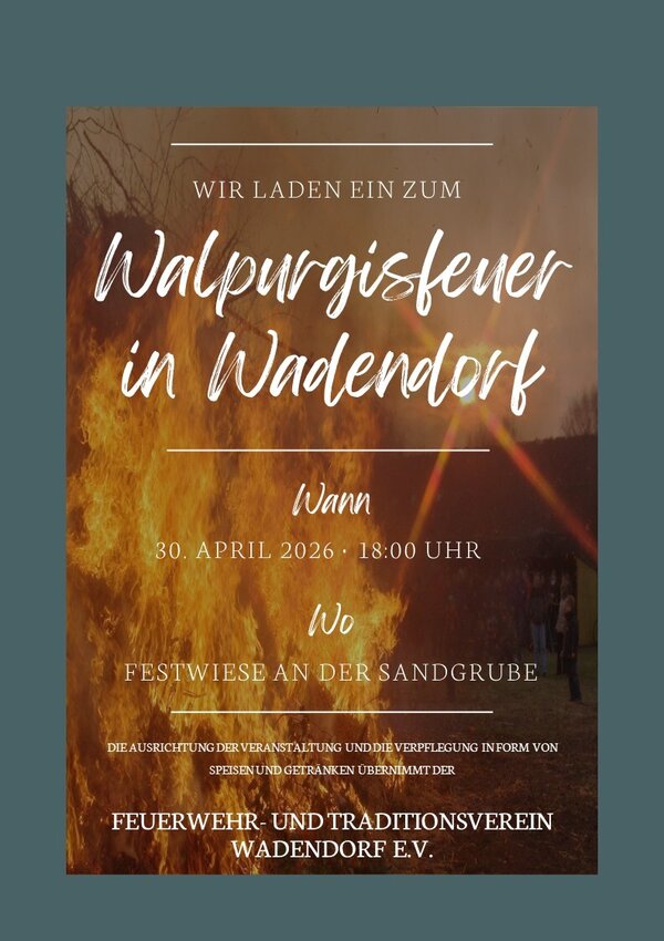 Bild vergr&ouml;&szlig;ern: Plakat Walpurgisfeuer 2026