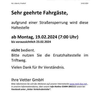 Fahrgastinfo Februrar 2024 Text